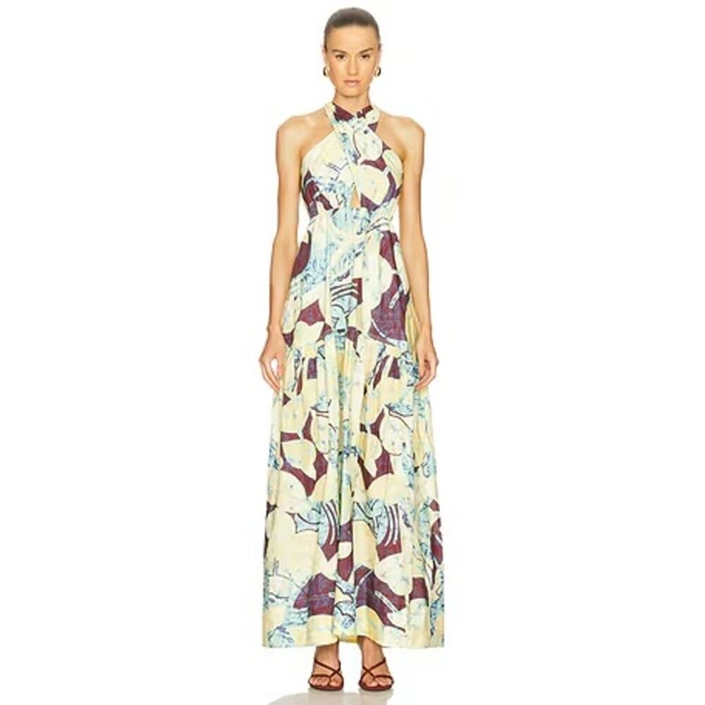 A.L.C‎ Veronica Dress in Carob & Chardonnay Size 4 Maxi Poplin Summer Party
